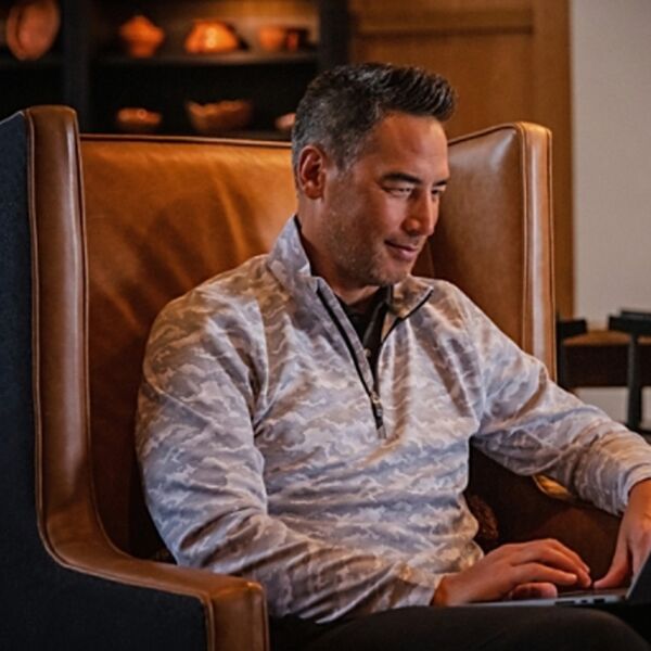 Cutter & Buck Traverse Camo Print Stretch Quarter Zip Mens Big and Tall Pullover Thumbnail